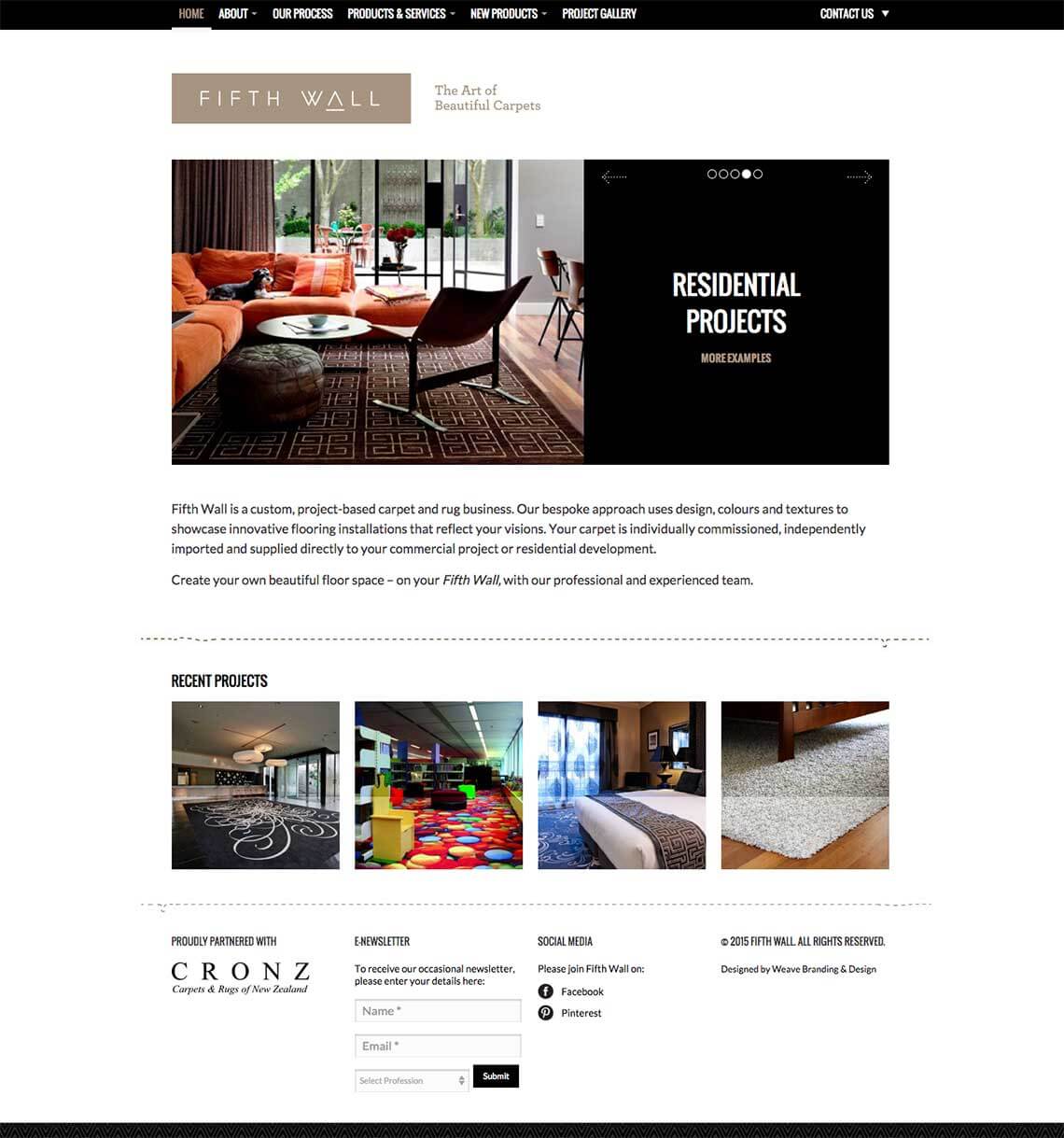 Fifth Wall Carpet & Rugs website design