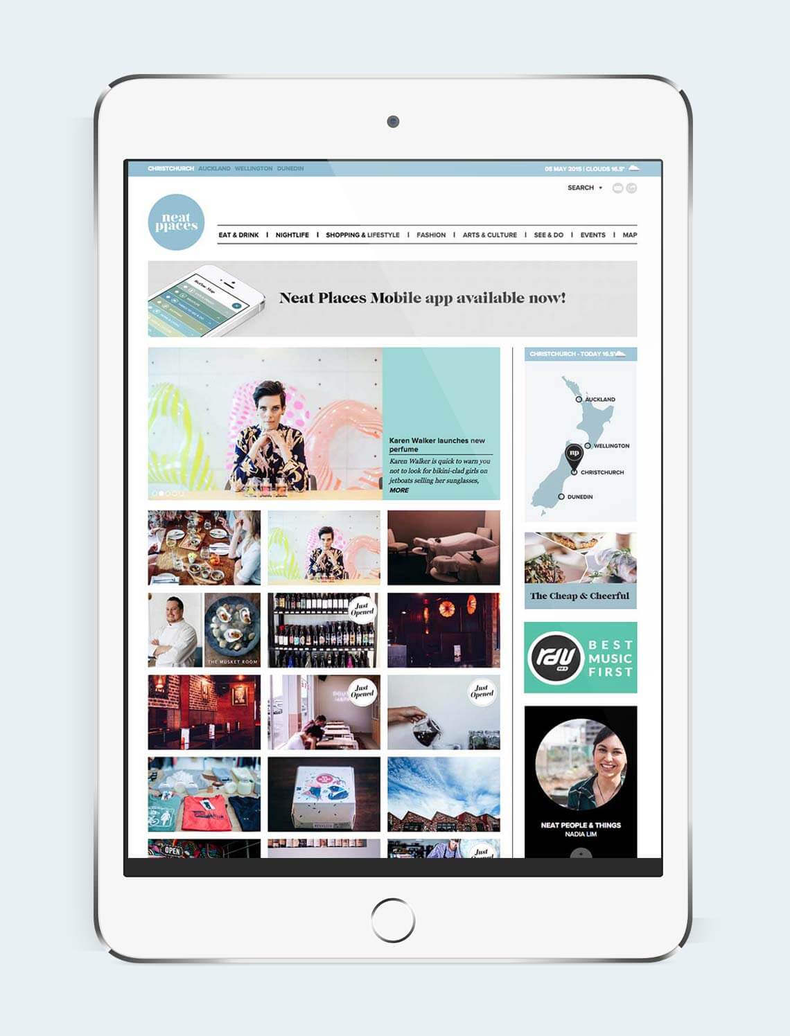 Neat Places responsive website - ipad